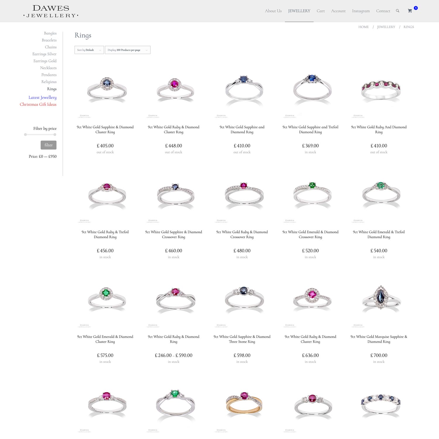 Dawes Jewellery Website Design