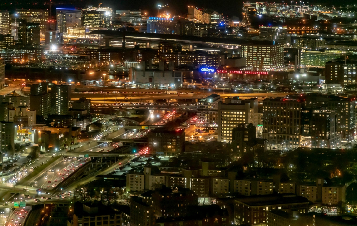 Boston night skyline - shot by WaltonCreative