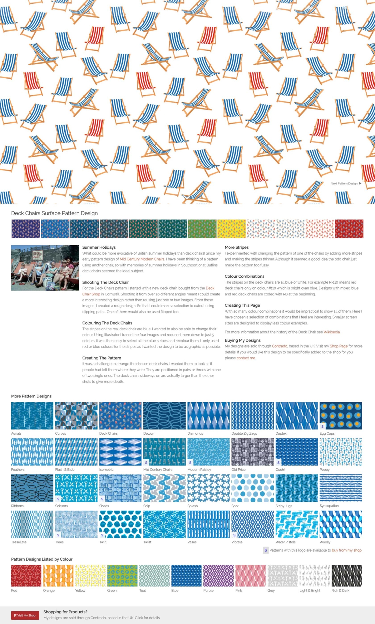 Colin Walton Pattern Designs Website Deck-chairs