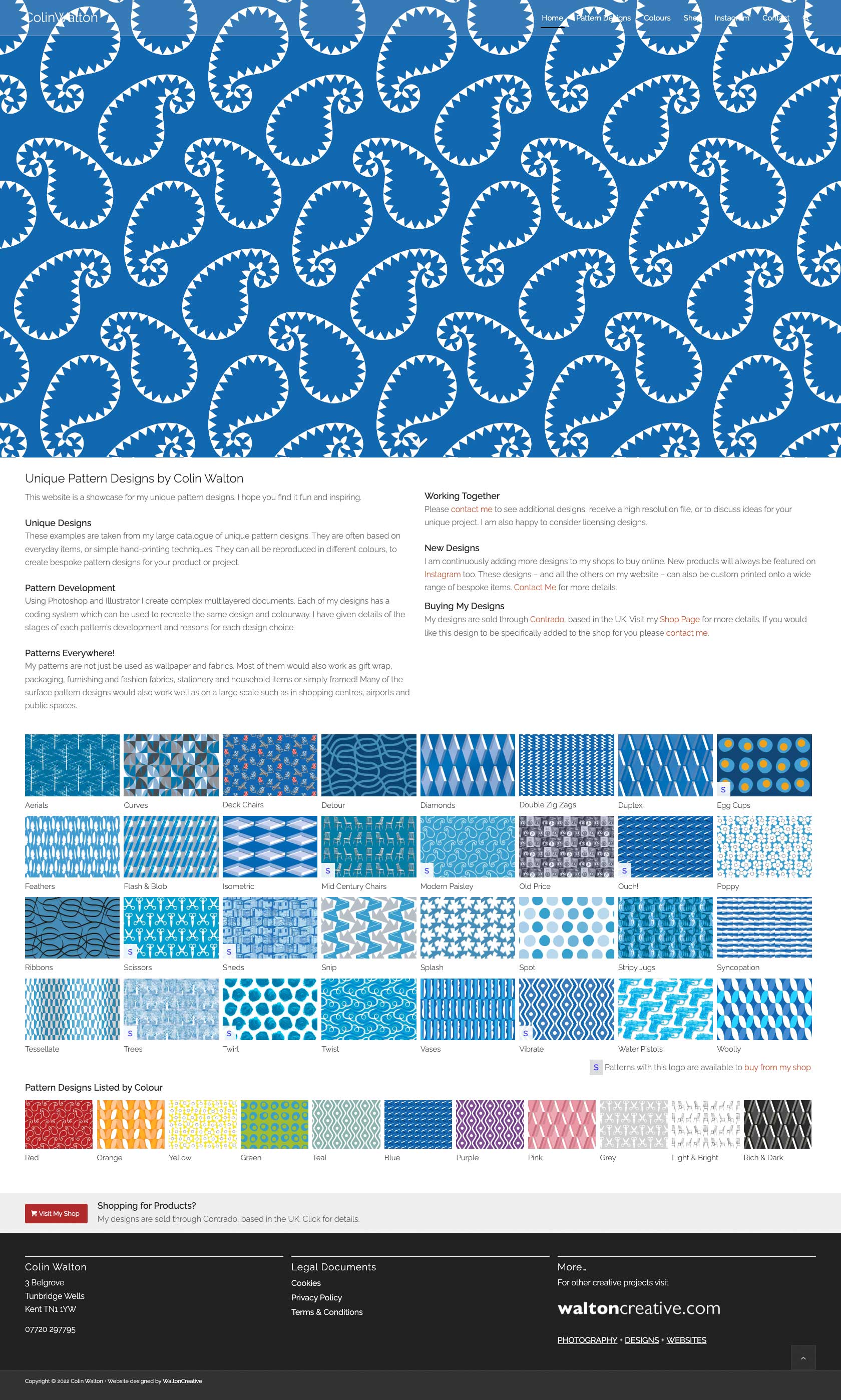 Colin Walton Pattern Designs Website Home