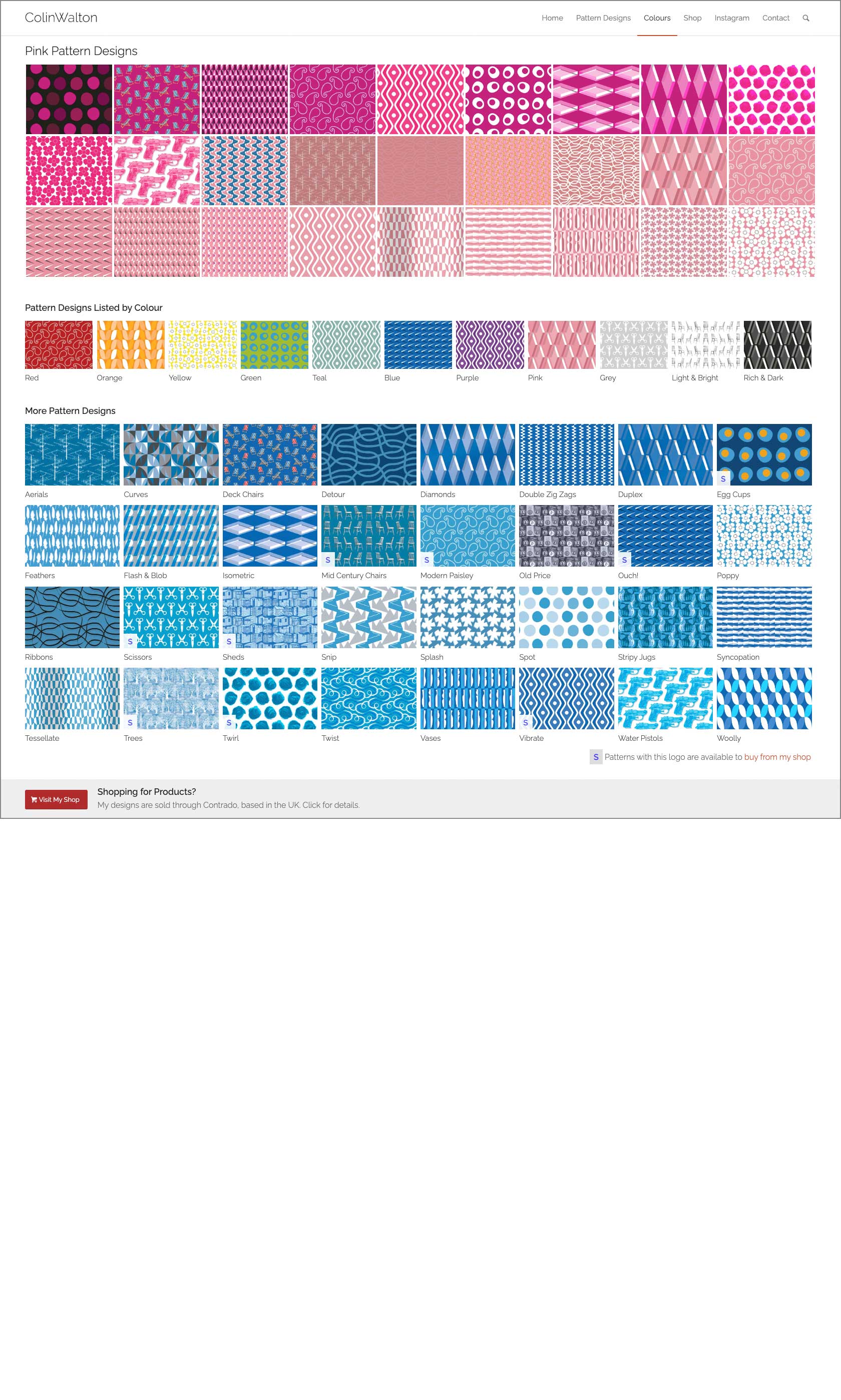 Colin Walton Pattern Designs Website Pinks plus border