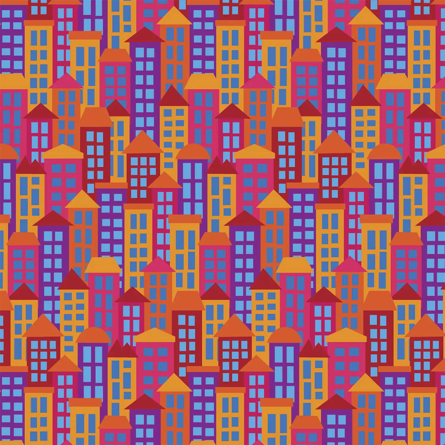 3 Homes Pattern Design expanded