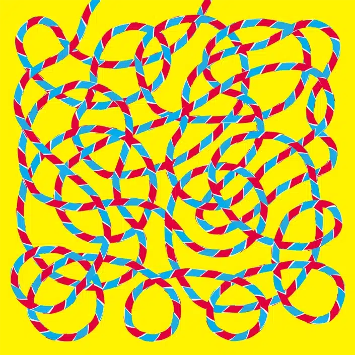 Wiggly Lines A1+2 on Yellow
